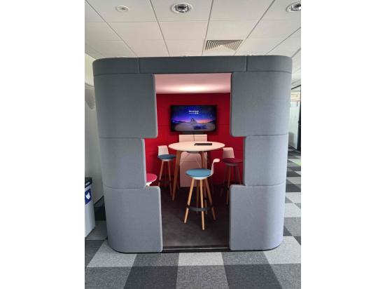 Sound booth open gray-red