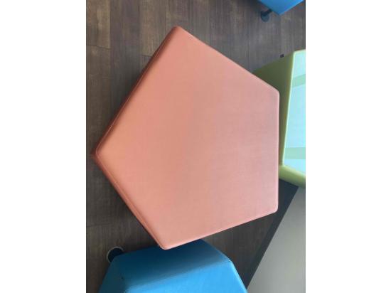 Orange sofa without backrest 90