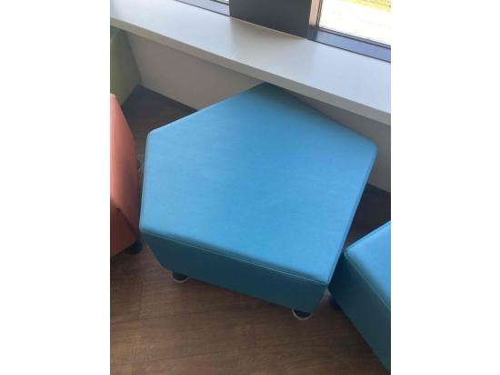 Blue sofa without backrest 87