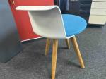 Blue and white chair