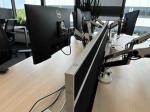 Black inter-desk panel