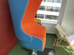 Large orange armchair