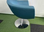 Blue armchair on silver leg