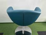 Blue armchair on silver leg