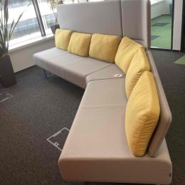 Settle gray-yellow sofa
