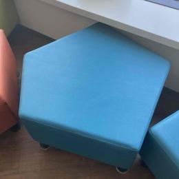 Blue sofa without backrest 87