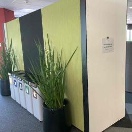 Green and black U soundproofing walls