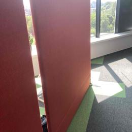 Freestanding red wall